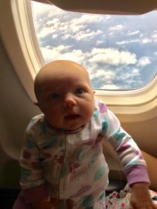 newborn on airplane